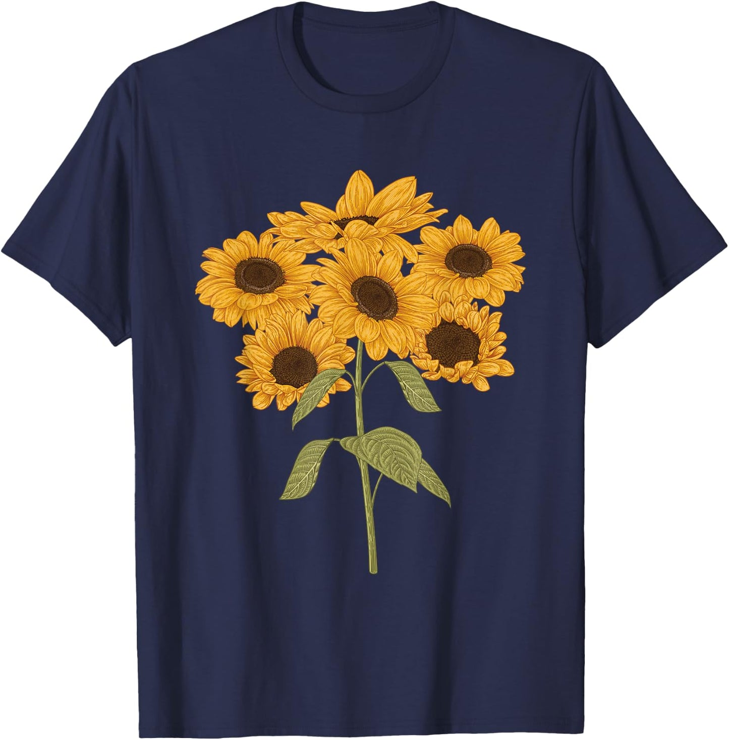Beautiful Sunflower design for summer lovers women and kids T-Shirt - T-Shirt | Navy