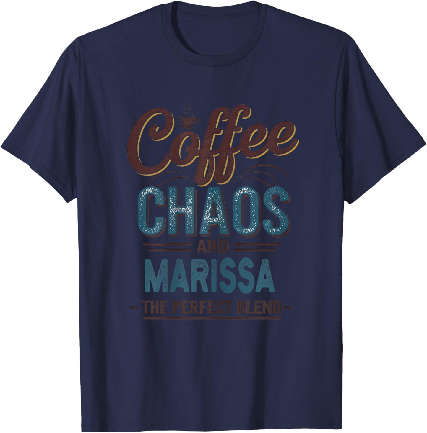 Marissa Personalized Cute Coffee Girls Marissa Name T-Shirt - T-Shirt | Navy