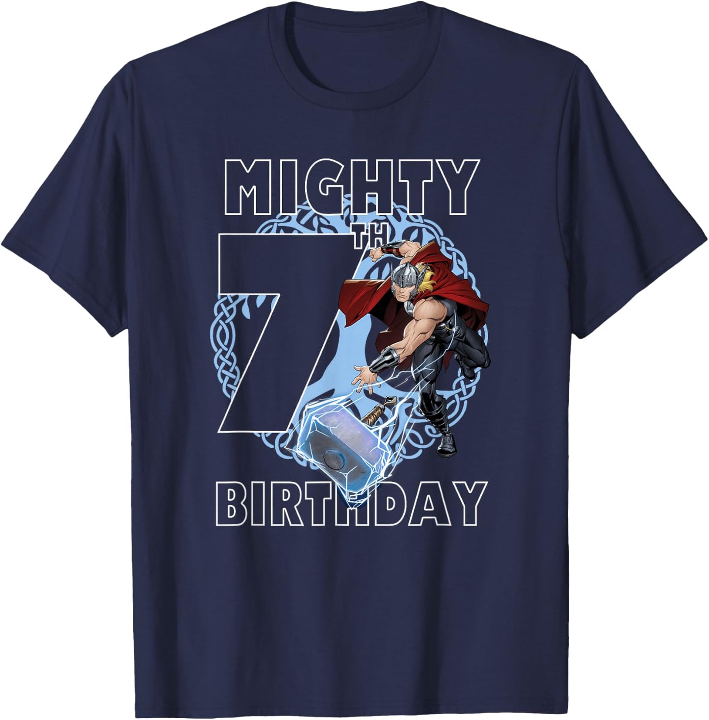 Marvel Thor Mighty 7th Birthday T-Shirt - T-Shirt | Navy