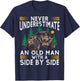 Never Underestimate An Old Man With A Side By Side UTV T-Shirt - T-Shirt | Navy