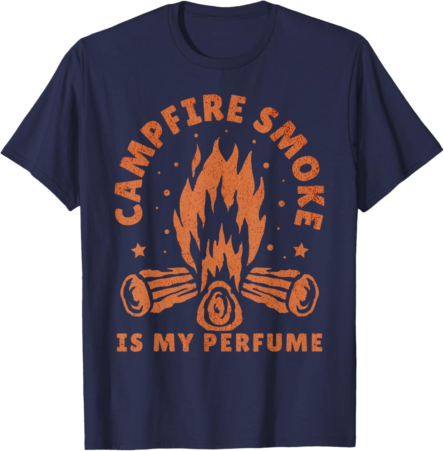Campfire Smoke Is My Perfume Funny Camping Bushcraft Camper T-Shirt - T-Shirt | Navy