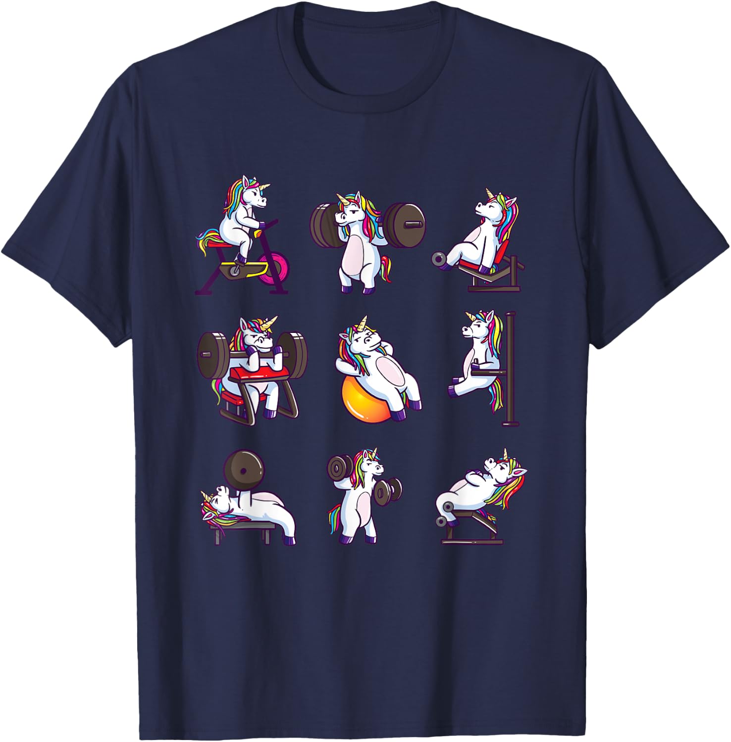 Unicorn Weightlifting Powerlifting Gym Workout Girls Gift T-Shirt - T-Shirt | Navy