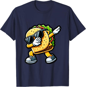 Mexican Food Dabbing Taco T-Shirt - T-Shirt | Navy