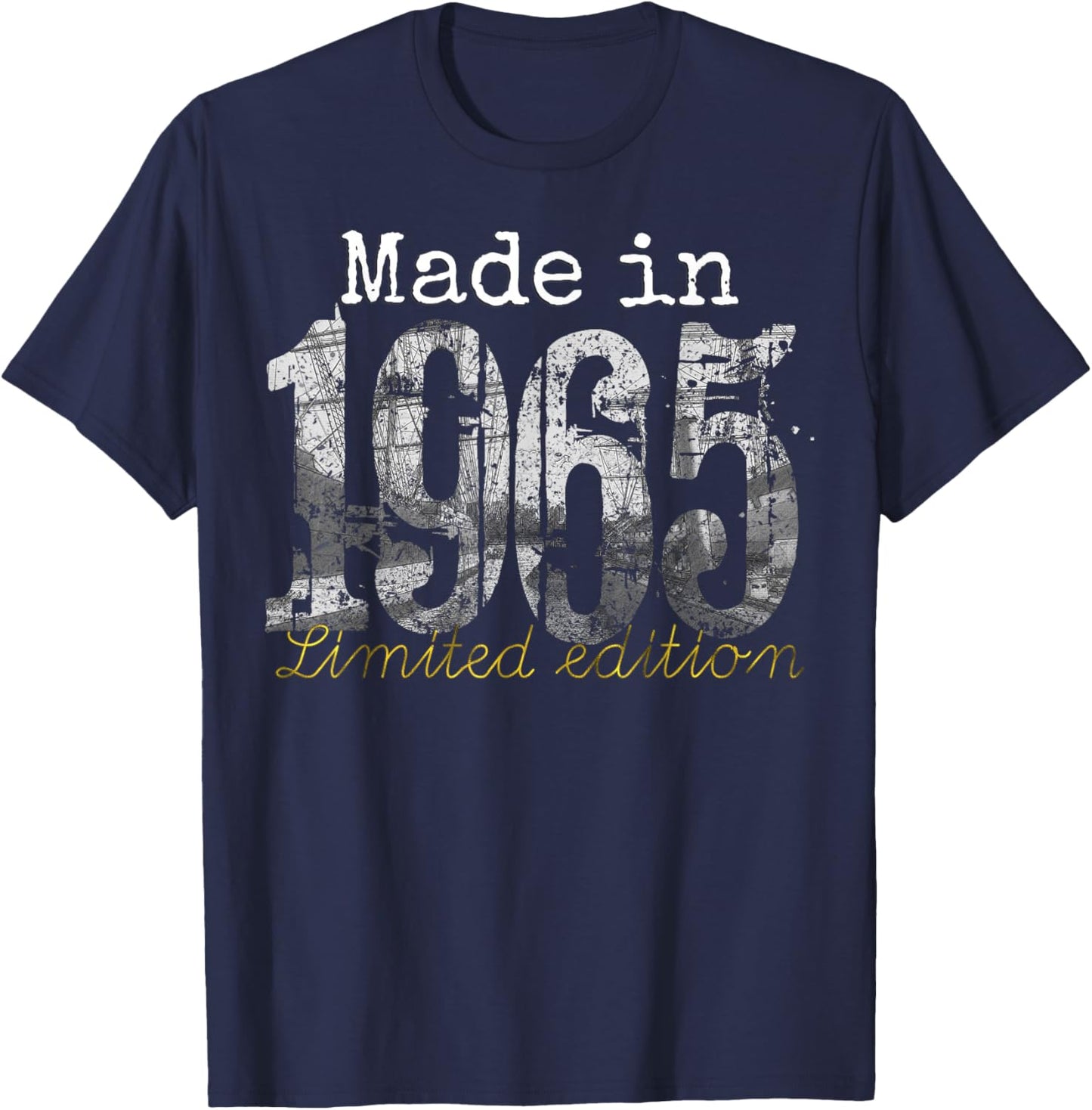 Made in 1965 - 60 Year Old Shirt 1965 60th Birthday Gift T-Shirt - T-Shirt | Navy