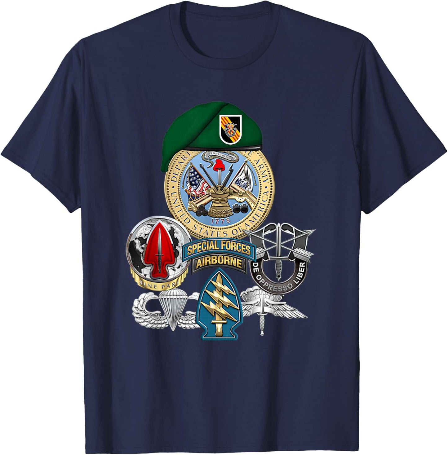 US Army 5th Special Forces Group Vietnam Veteran T-Shirt - T-Shirt | Navy