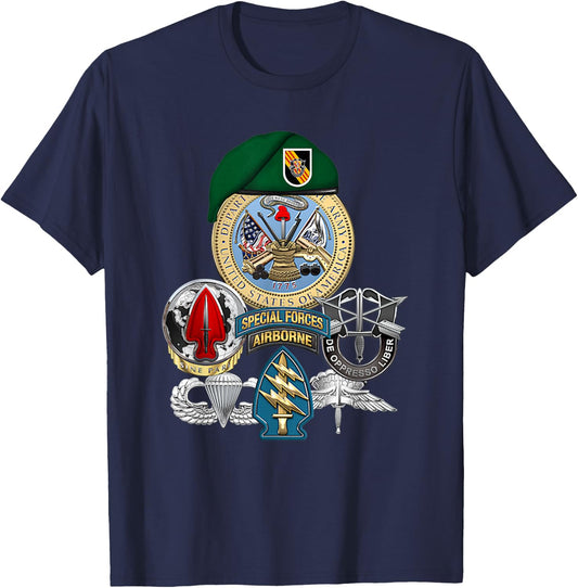 US Army 5th Special Forces Group Vietnam Veteran T-Shirt - T-Shirt | Navy
