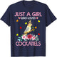 Cockatiel Bird Lover Gift Just A Girl Who Loves Cockatiels T-Shirt - T-Shirt | Navy