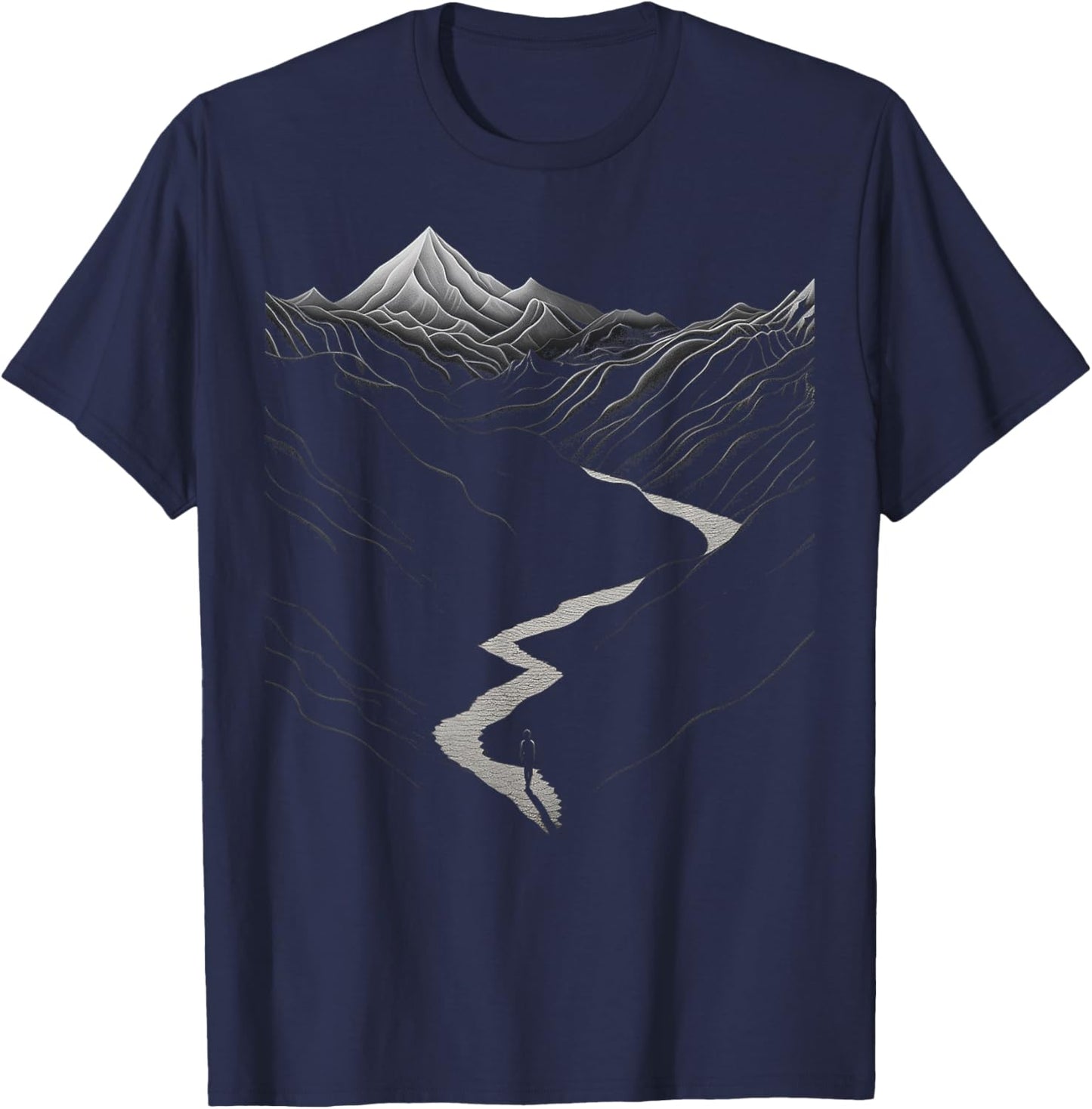 Natur, Zeichnung, Berge, Kunstwerk, Junge, Grafik T-Shirt - T-Shirt | Navy