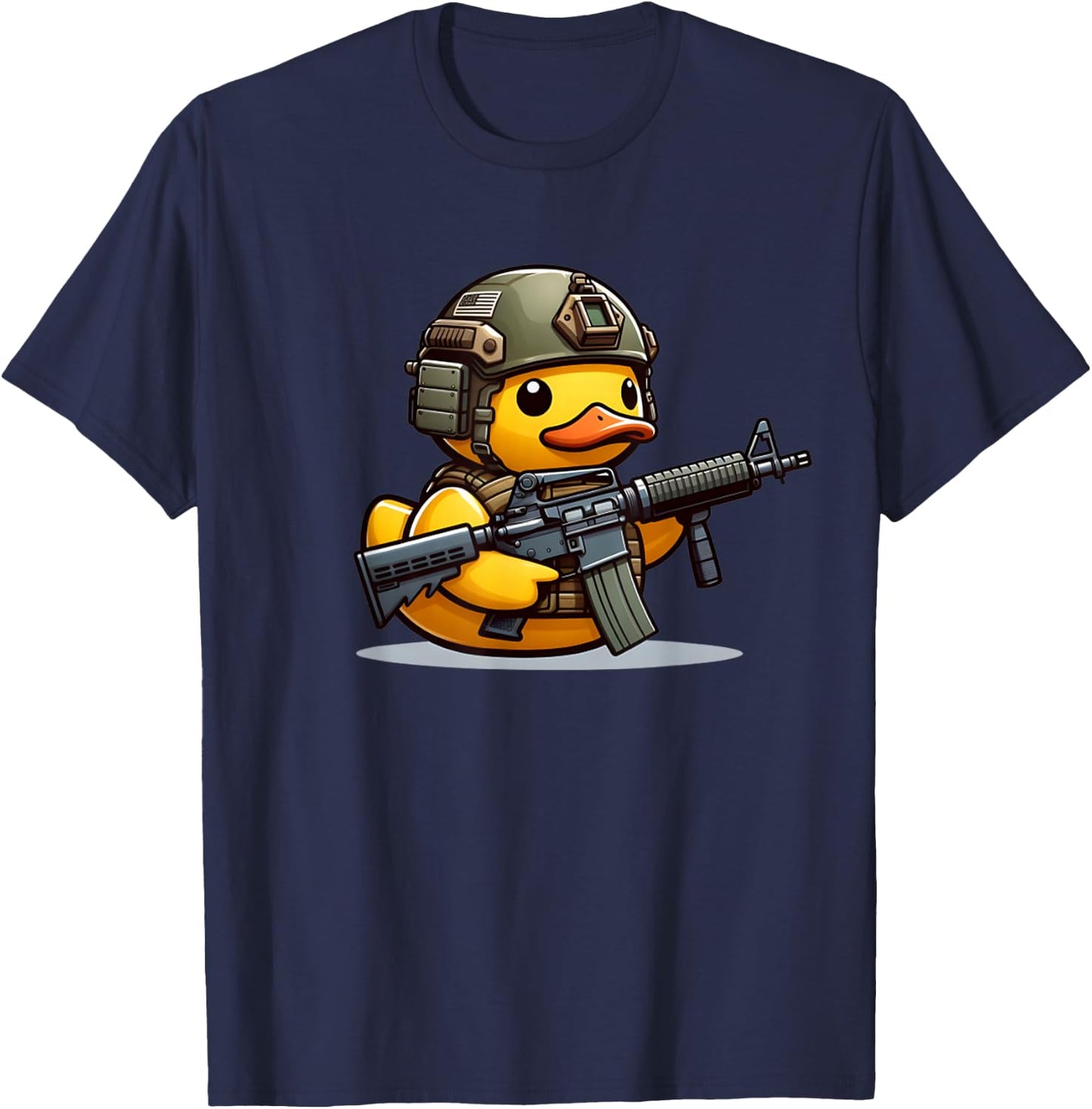 Funny Duck Tactical Rubber Duck Military Yellow Duck T-Shirt - T-Shirt | Navy