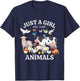 Just a Girl Who Loves Animals for Girls Who Love Animals T-Shirt - T-Shirt | Navy