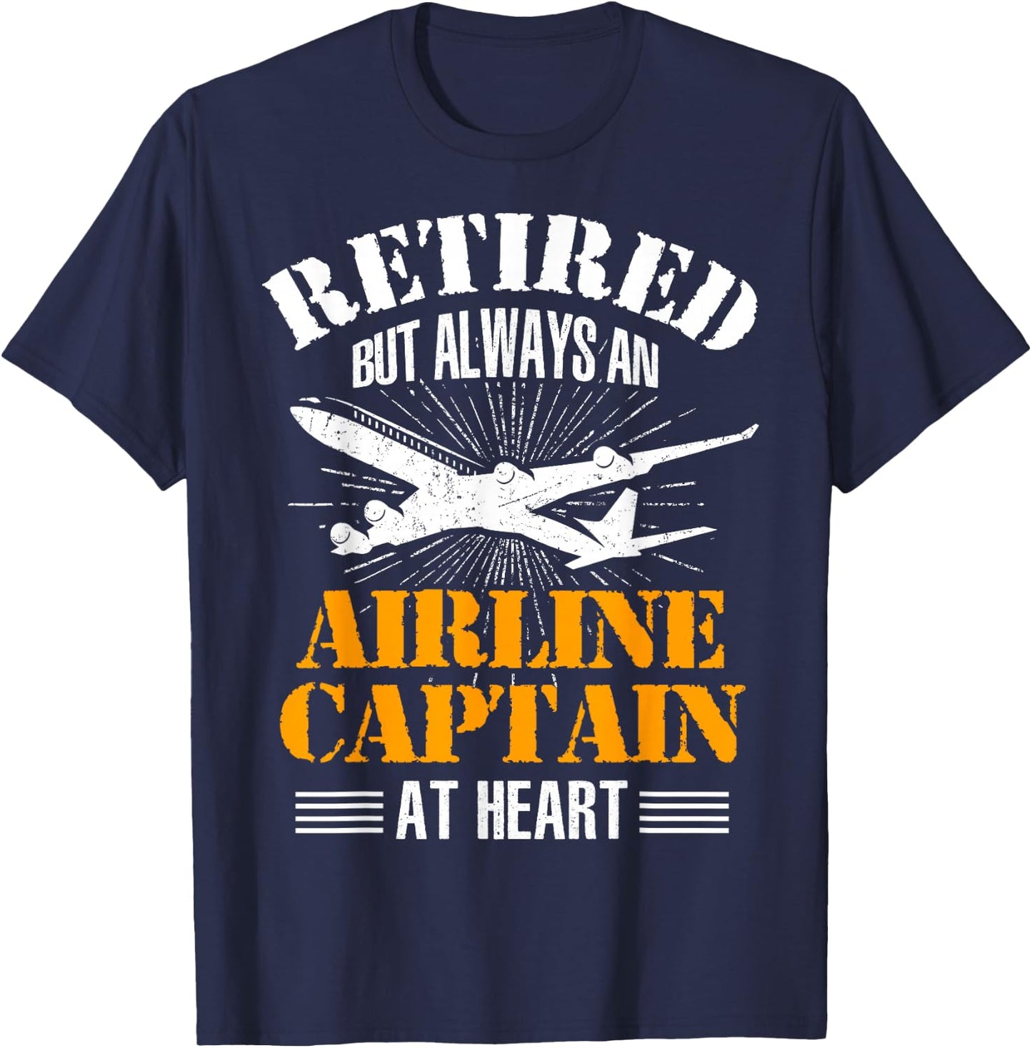 Retired Airline Captain Pilot Retirement Gifts T-Shirt - T-Shirt | Navy