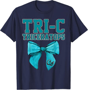 Tri-C TriceratopsCuyahoga Community College Bow Vintage T-Shirt - T-Shirt | Navy