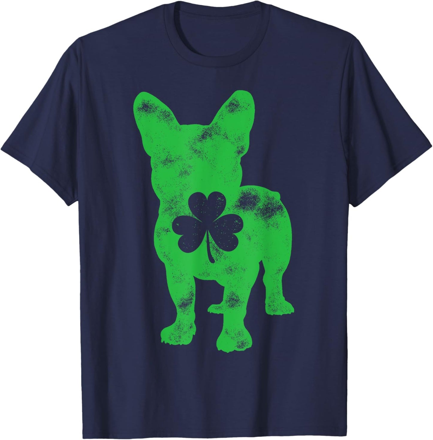 French Bulldog St Patrick's Day Boys Girls Shamrock Dog Lover T-Shirt - T-Shirt | Navy