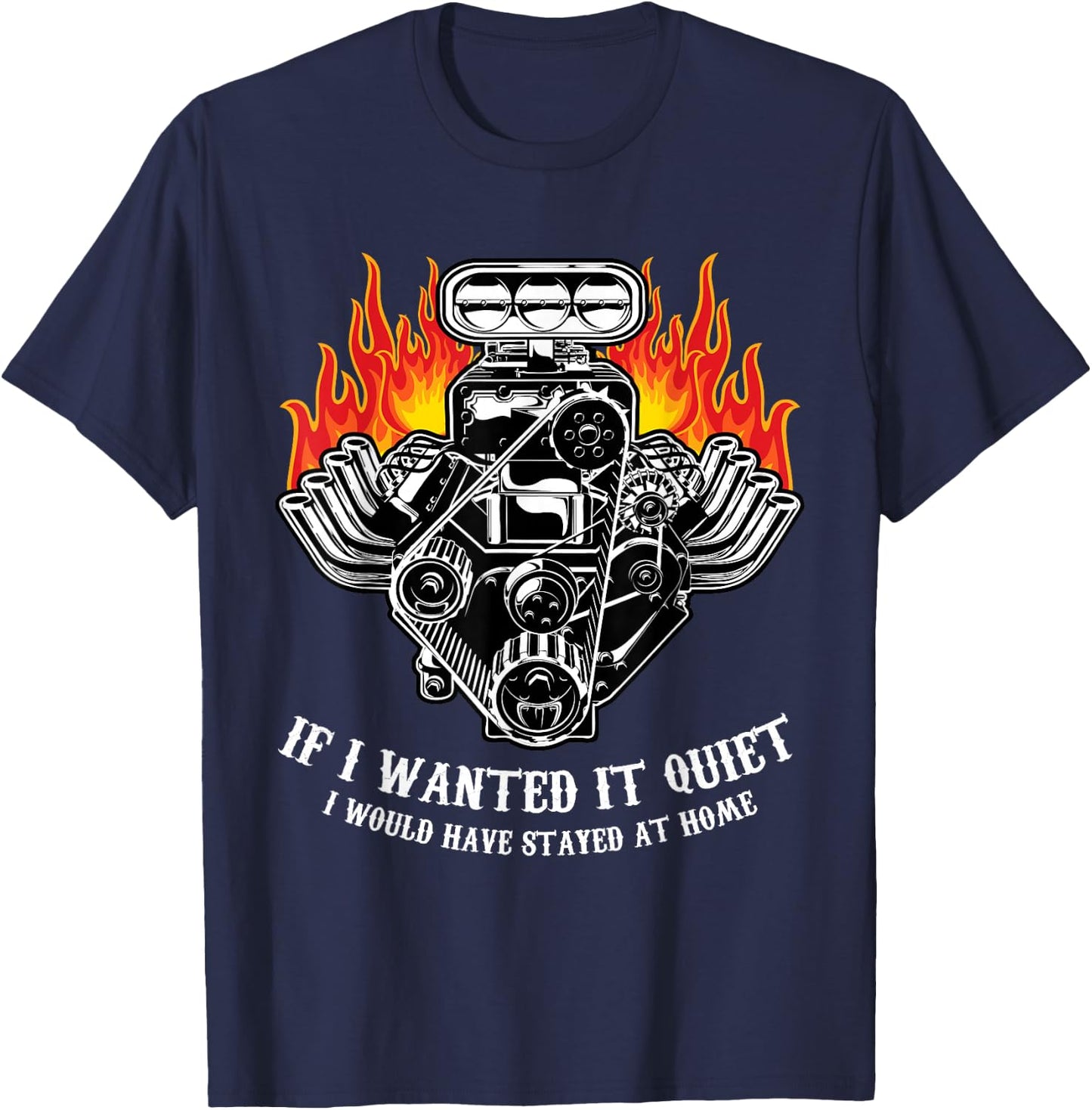Funny Drag Racing Car Engine Mechanics Motor Racing T-Shirt - T-Shirt | Navy