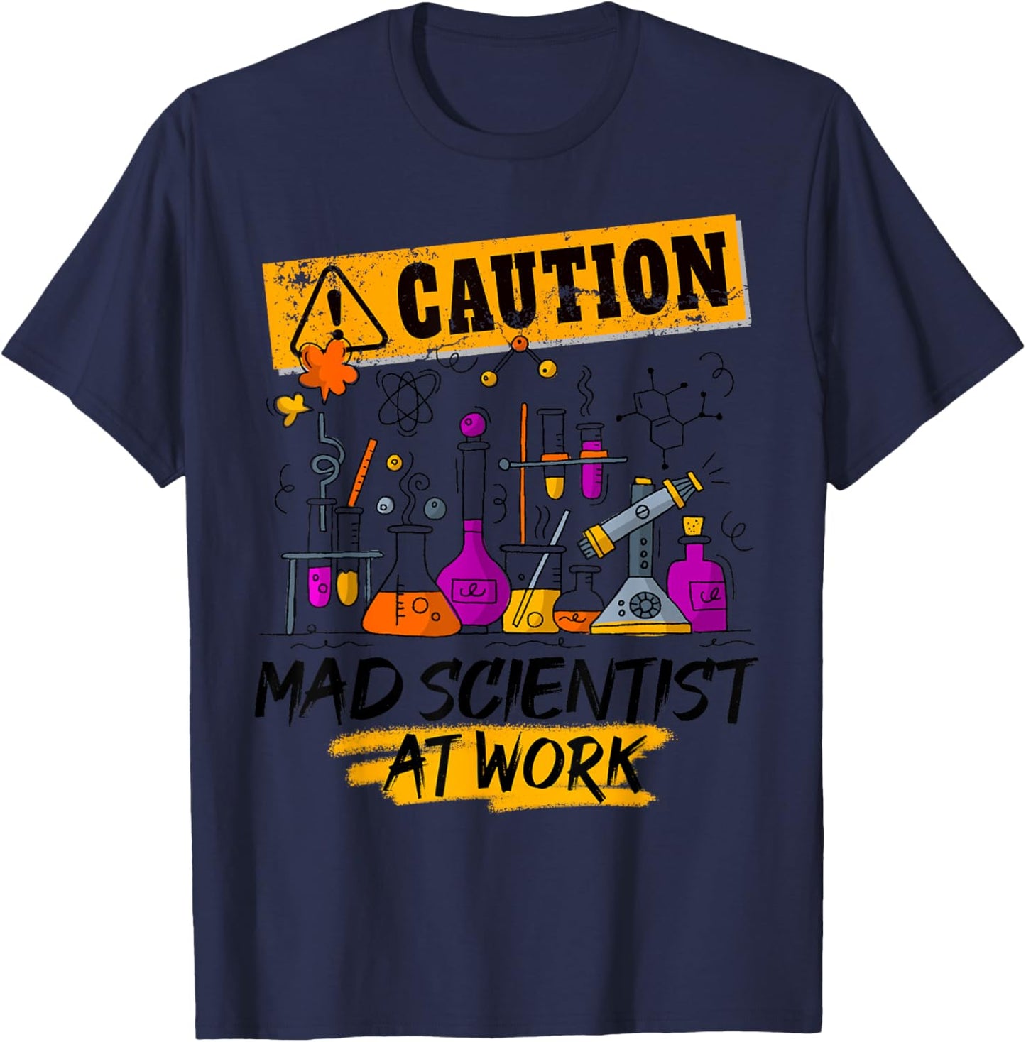 Science Teacher Mad Scientist Halloween Costume Youth Adult T-Shirt - T-Shirt | Navy
