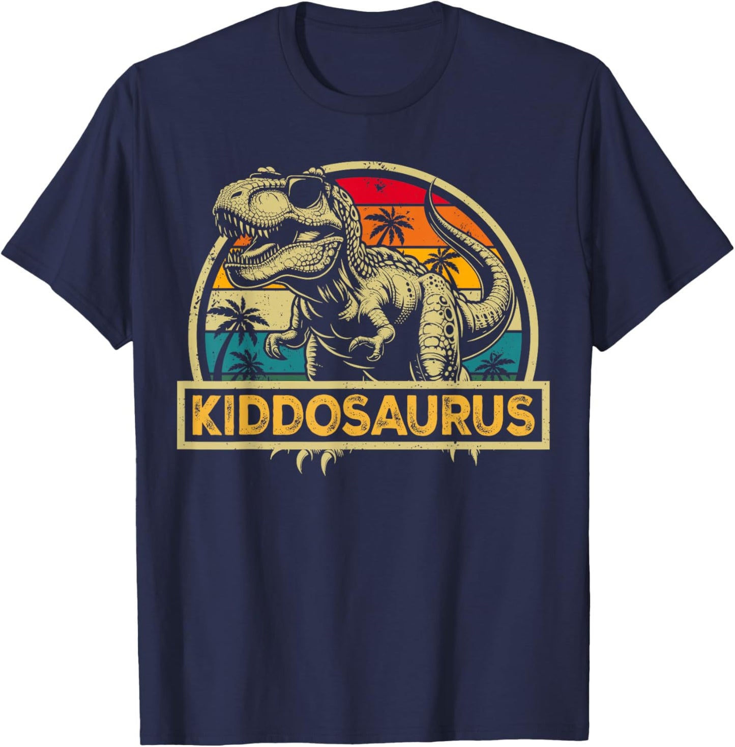 Kiddosaurus T Rex Dinosaur Kiddo Saurus Family Matching T-Shirt - T-Shirt | Navy