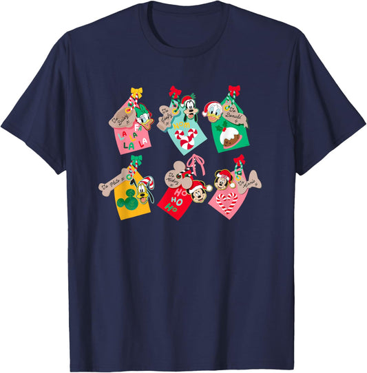 Disney Mickey Mouse & Pals Holiday Tags T-Shirt - T-Shirt | Navy