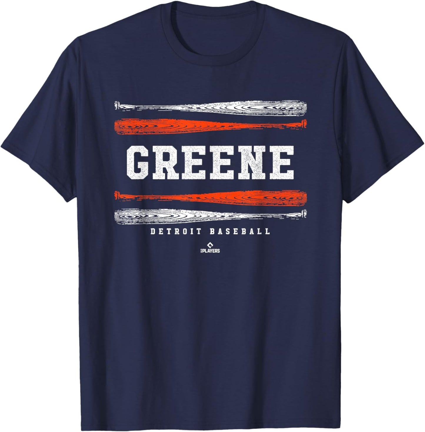 Vintage Baseball Bat Gameday Riley Greene Detroit MLBPA T-Shirt - T-Shirt | Navy