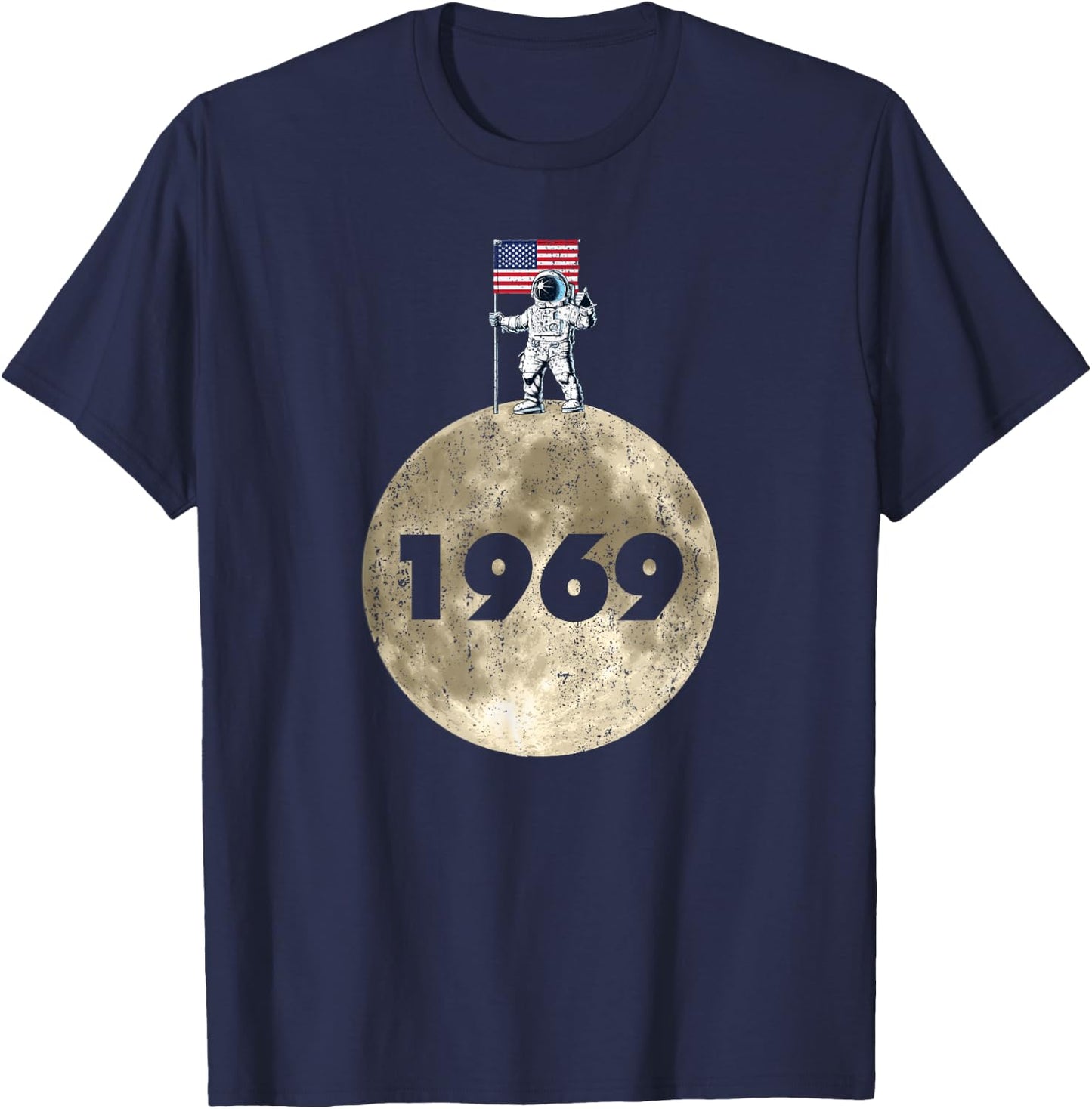 1969 Moon Lunar Landing American Astronaut Outer Space T-Shirt - T-Shirt | Navy