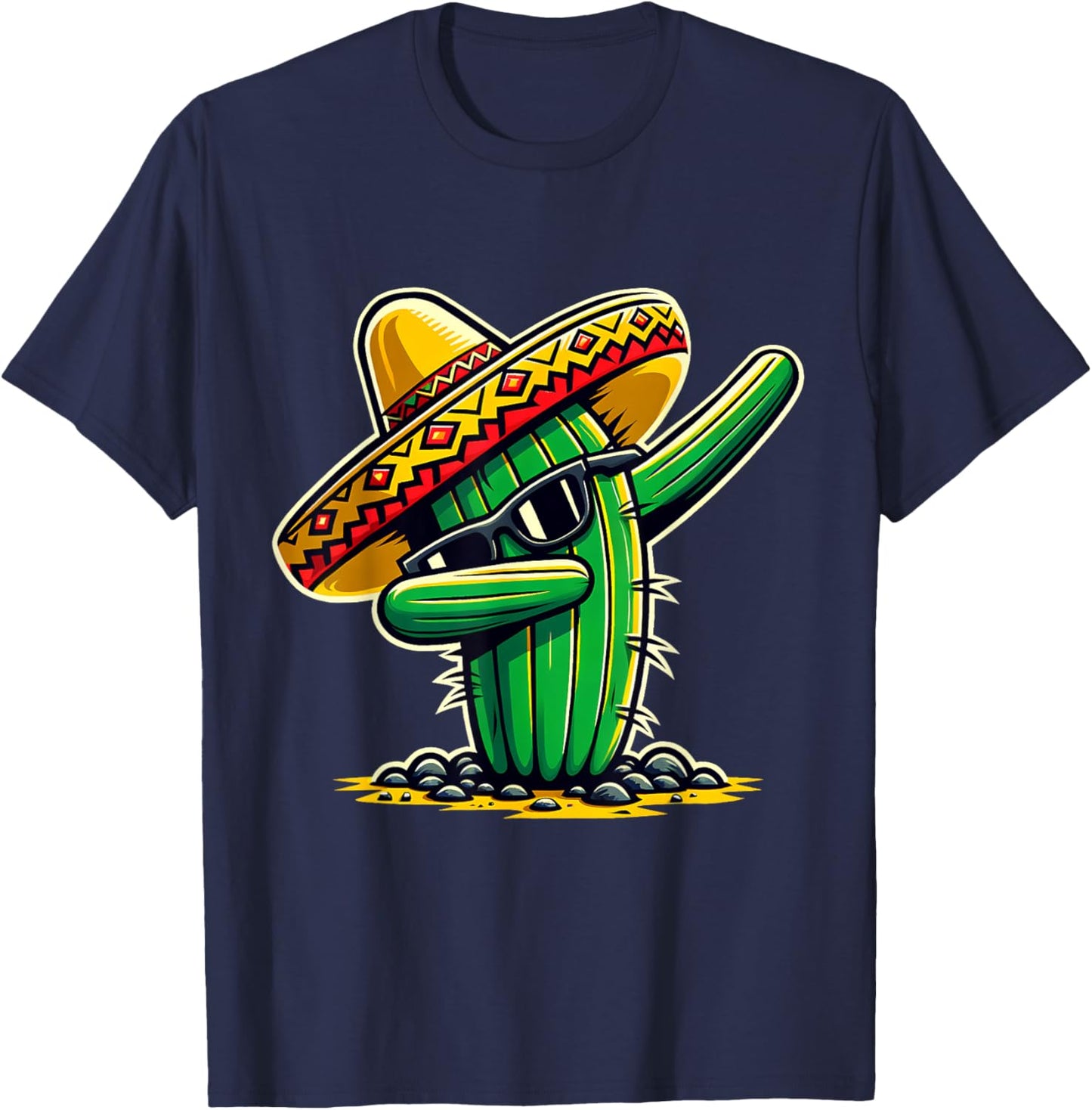 Cinco de Mayo Dabbing Cactus Funny Mexican Boys Toddler Kids T-Shirt - T-Shirt | Navy