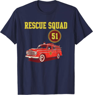 Truck Side 51 Emergency Squad Logo Responder Gear T-Shirt - T-Shirt | Navy