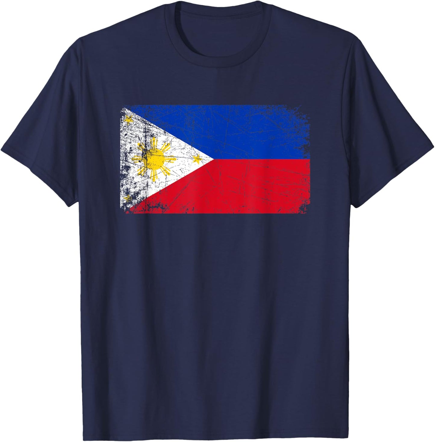Vintage Made In PHILIPPINES FILIPINO Flag Gift T-Shirt - T-Shirt | Navy