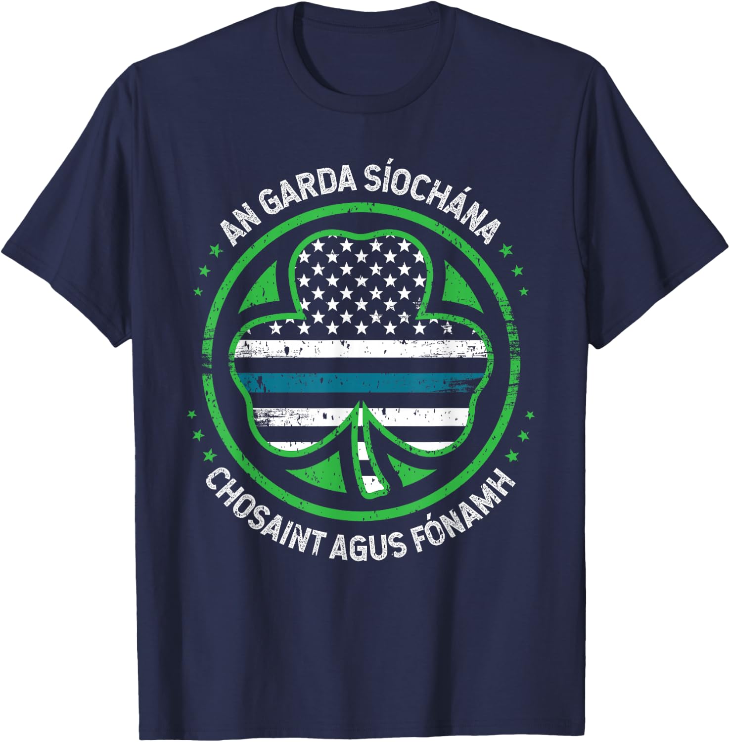 Irish Police Garda St Patrick's Day Gift St Paddy T-Shirt - T-Shirt | Navy