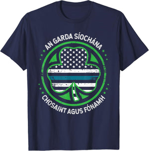 Irish Police Garda St Patrick's Day Gift St Paddy T-Shirt - T-Shirt | Navy