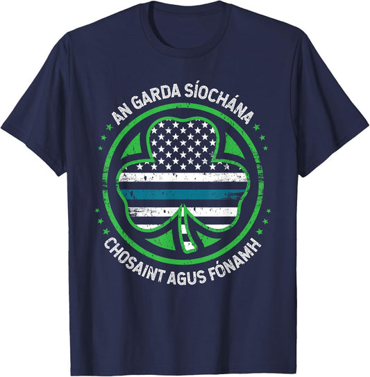 Irish Police Garda St Patrick's Day Gift St Paddy T-Shirt - T-Shirt | Navy