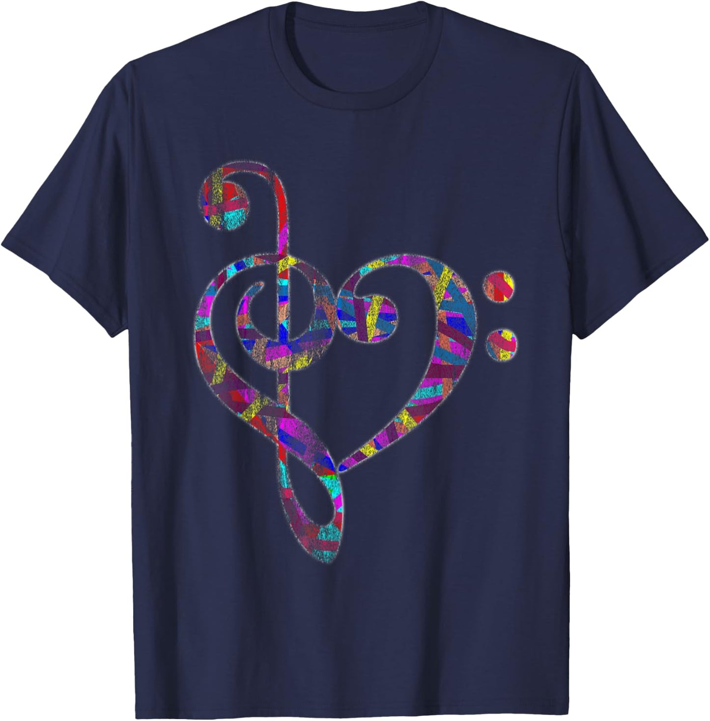 Bass Clef Musician Valentines Day Gifts Treble Clef T-Shirt - T-Shirt | Navy