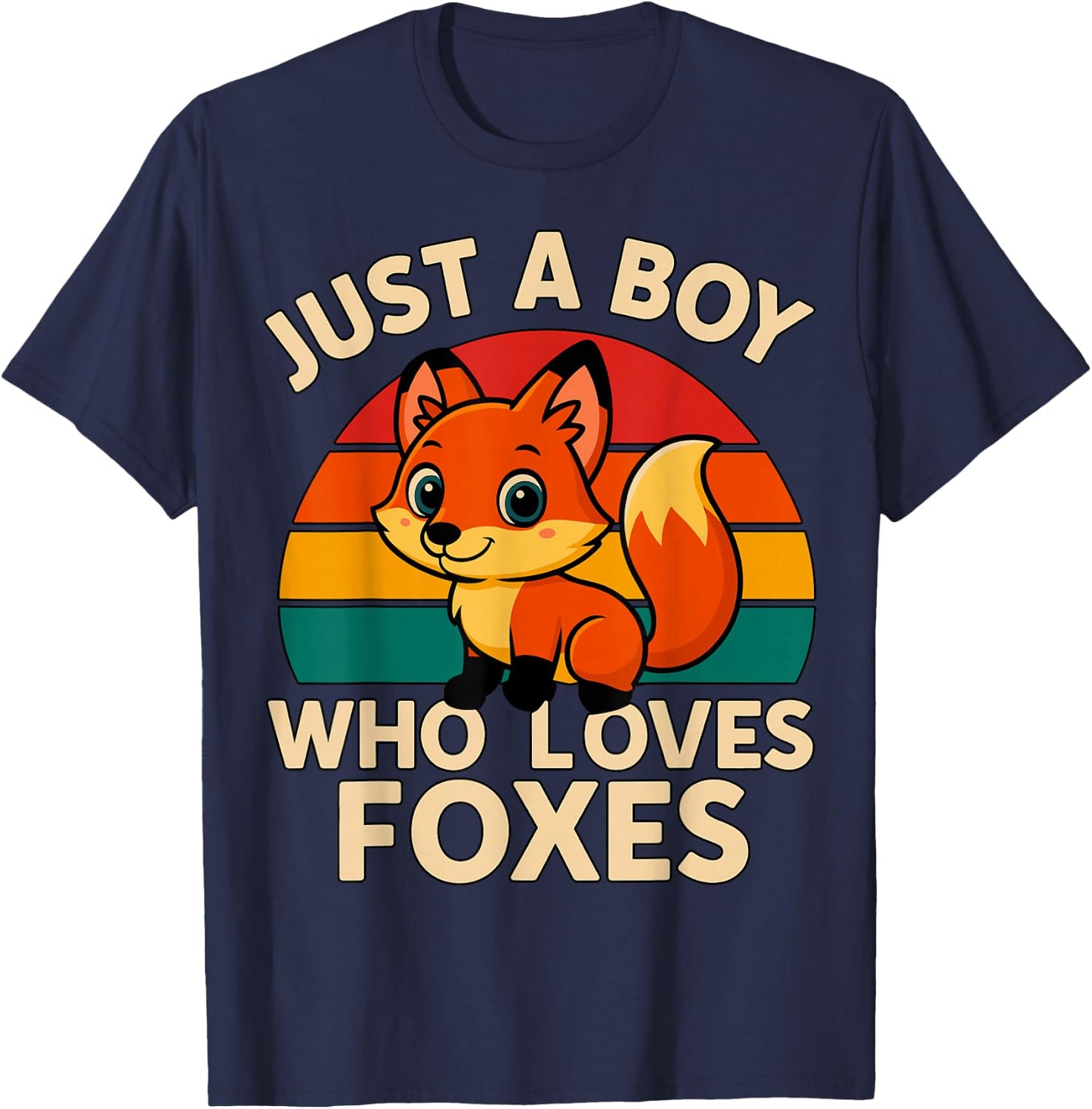 Just a Boy who Loves Foxes T-Shirt - T-Shirt | Navy