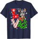 Boston Terrier Christmas Tree Lights Santa Dog Xmas Women Kids T-Shirt - T-Shirt | Navy