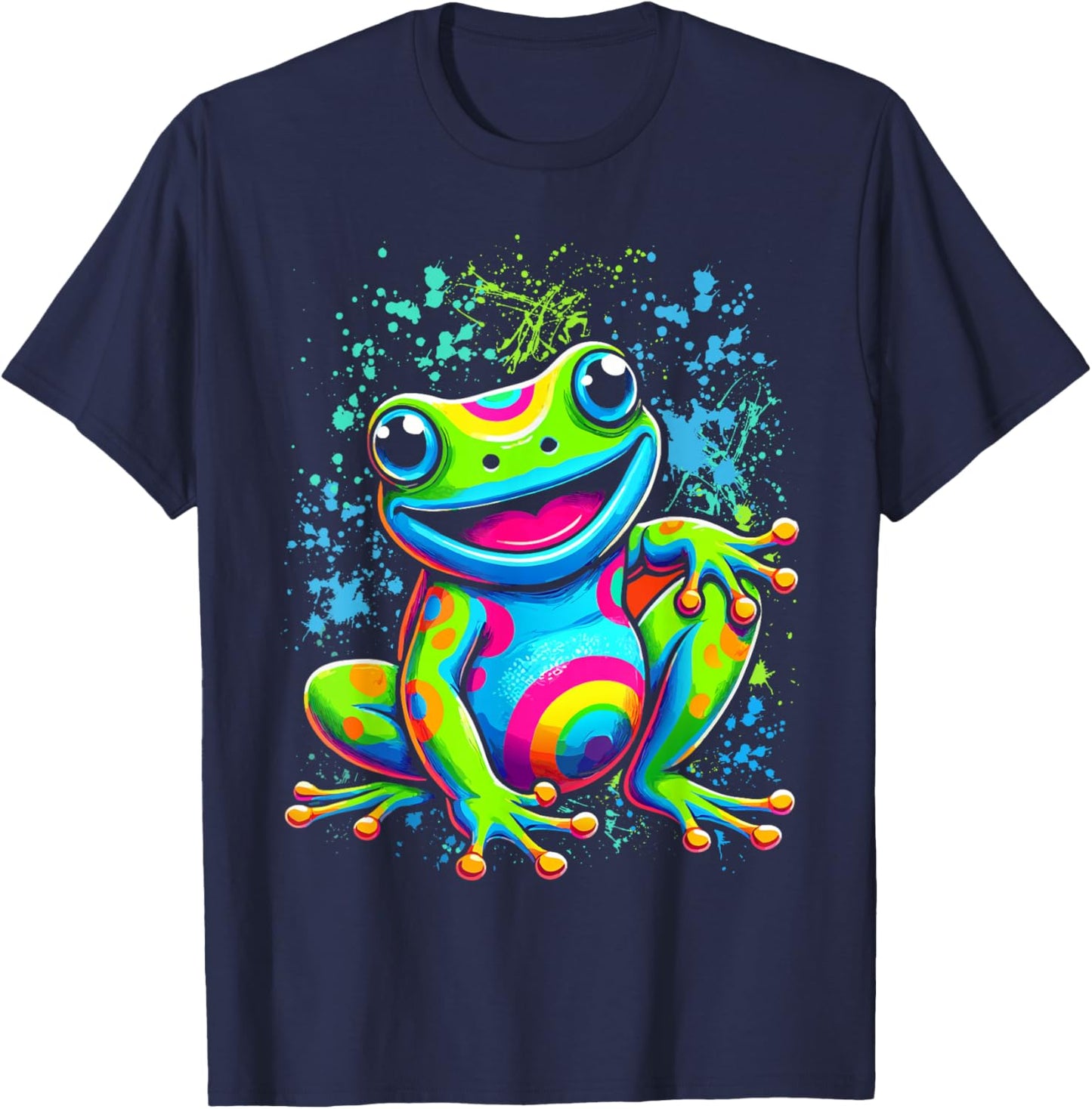 Cool Peace Frog Tie Dye For Boys And Girls T-Shirt - T-Shirt | Navy