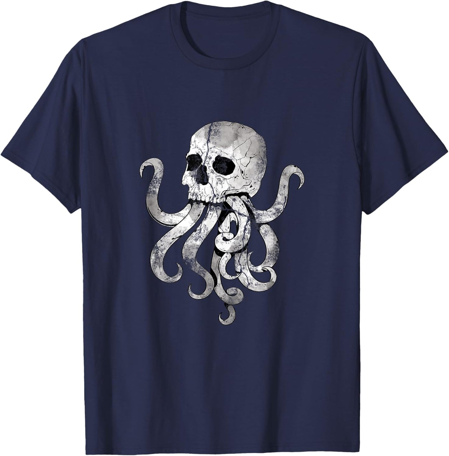 Sea Monster Kraken Gift Predator Skull Octopus T-Shirt - T-Shirt | Navy