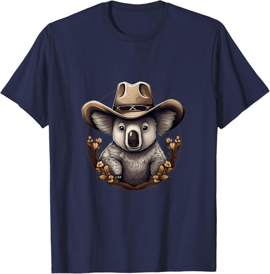 Koala Cowboy Hat Cowgirl Western Australian Koala Lover T-Shirt - T-Shirt | Navy