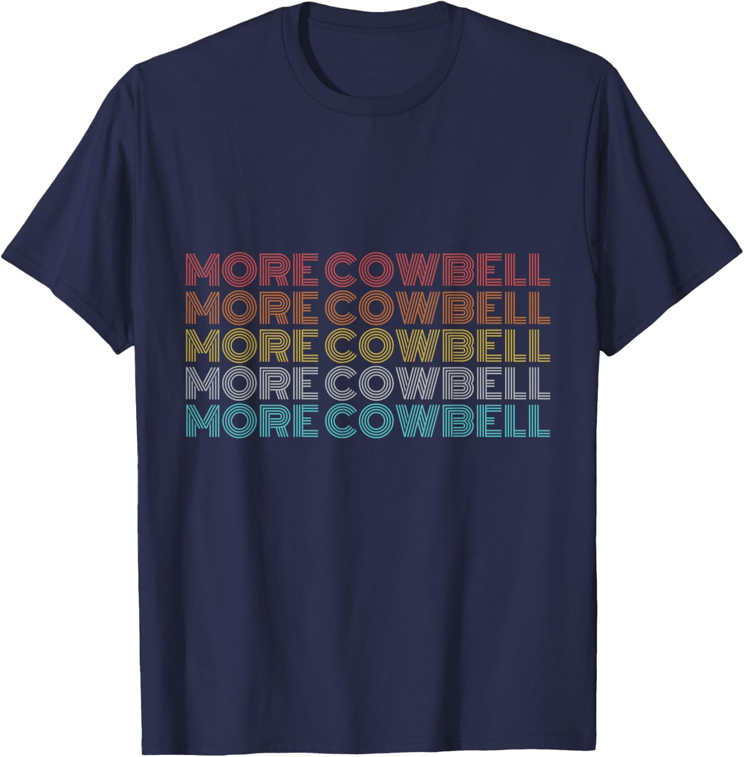 Retro Vintage More Cowbell T-Shirt - T-Shirt | Navy