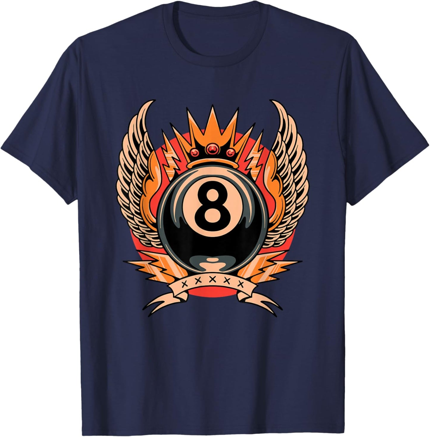 Lucky 8 Ball Art Traditional Tattoo Old School Tattoo Flash T-Shirt - T-Shirt | Navy