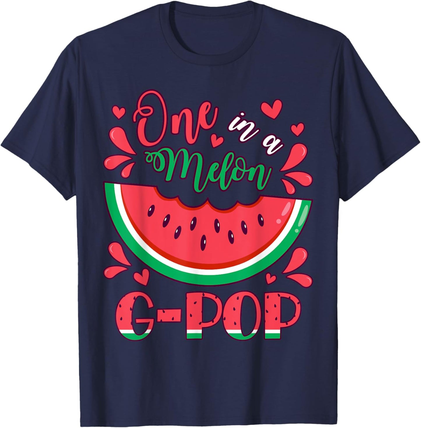 One in a Melon G-Pop Birthday Party Matching Family Group T-Shirt - T-Shirt | Navy