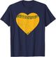 Vintage Gold and Green Baseball Heart T-Shirt - T-Shirt | Navy