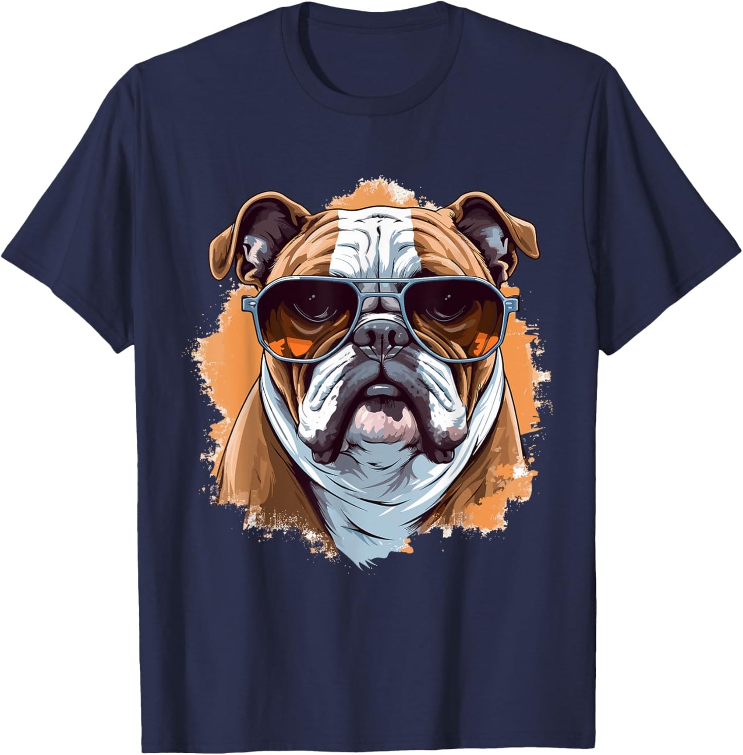 English Bulldog With Sunglasses Women Girls Kids T-Shirt - T-Shirt | Navy