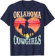 Oklahoma Cowgirls Girl Riding Horse Silhouette Ombre Heart T-Shirt - T-Shirt | Navy