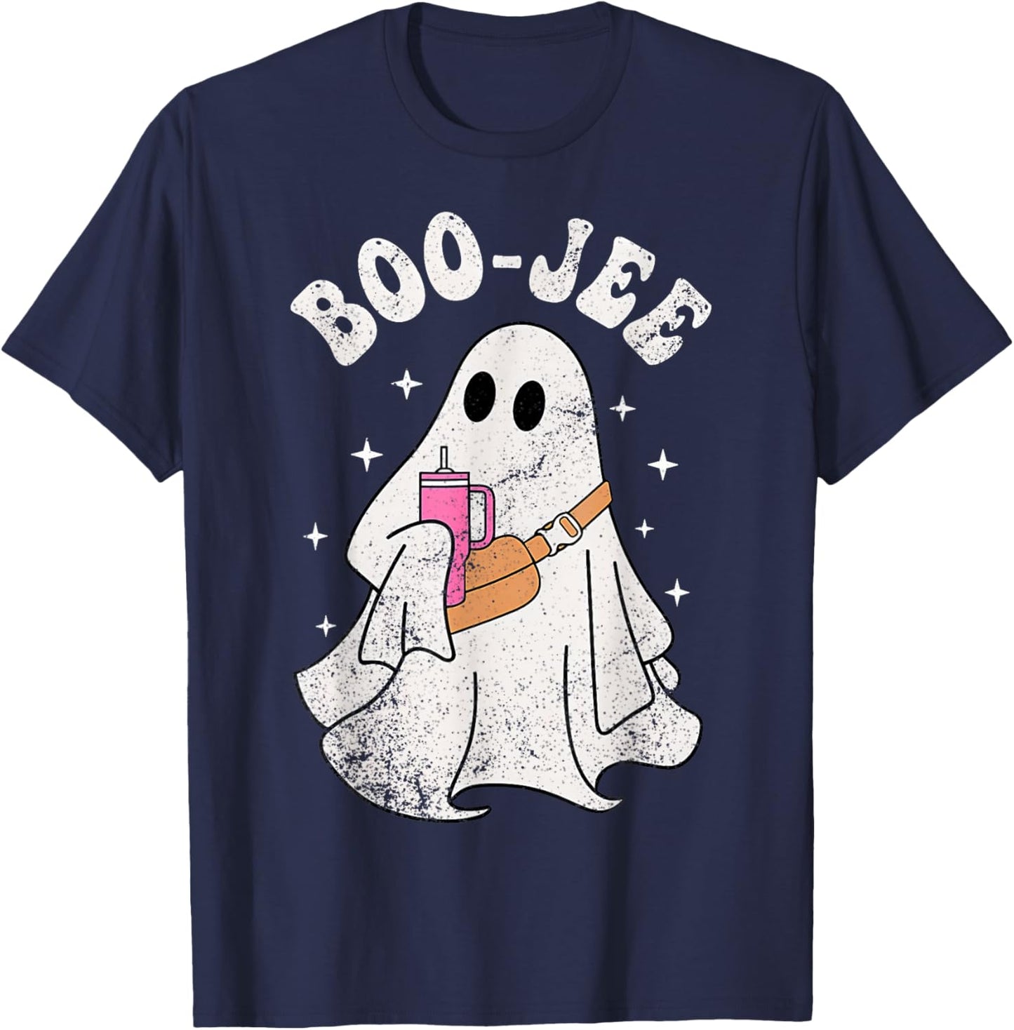 Spooky Season Cute Ghost Halloween Costume Boujee Boo Jee T-Shirt - T-Shirt | Navy