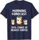Breakfast Humor - Funny Morning Forecast Breakfast Burrito T-Shirt - T-Shirt | Navy