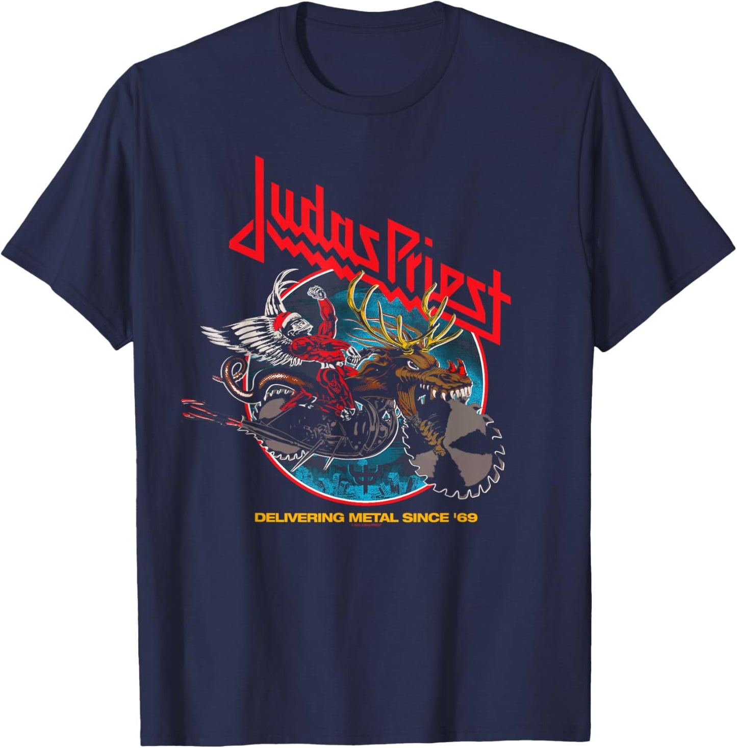Judas Priest Painkiller Holiday Circle T-Shirt - T-Shirt | Navy