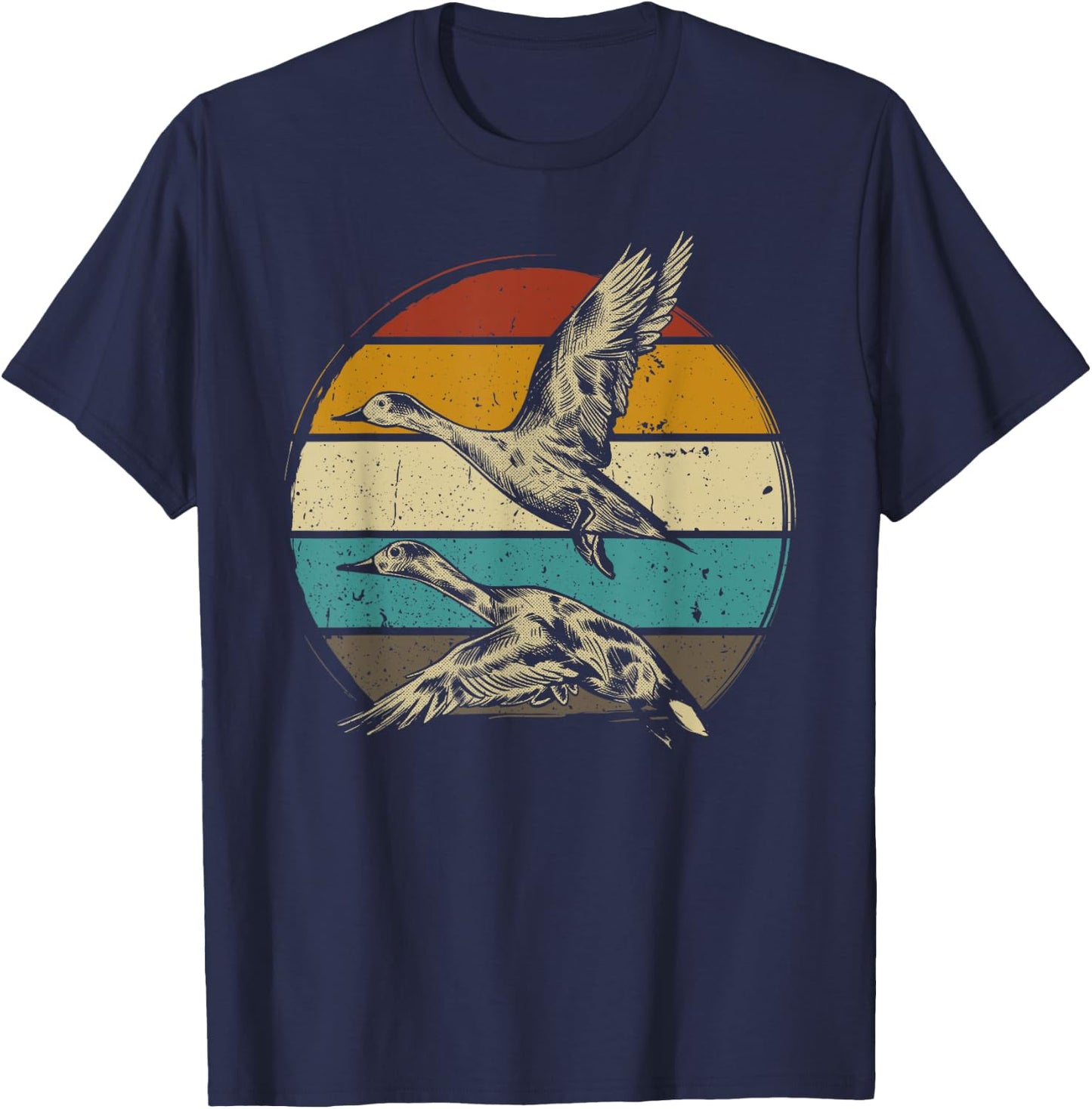Duck 70s 80s Retro Vintage T-Shirt - T-Shirt | Navy