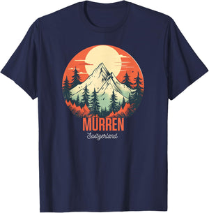 Murren Switzerland Shirt Swiss Alps Mountain T-Shirt - T-Shirt | Navy