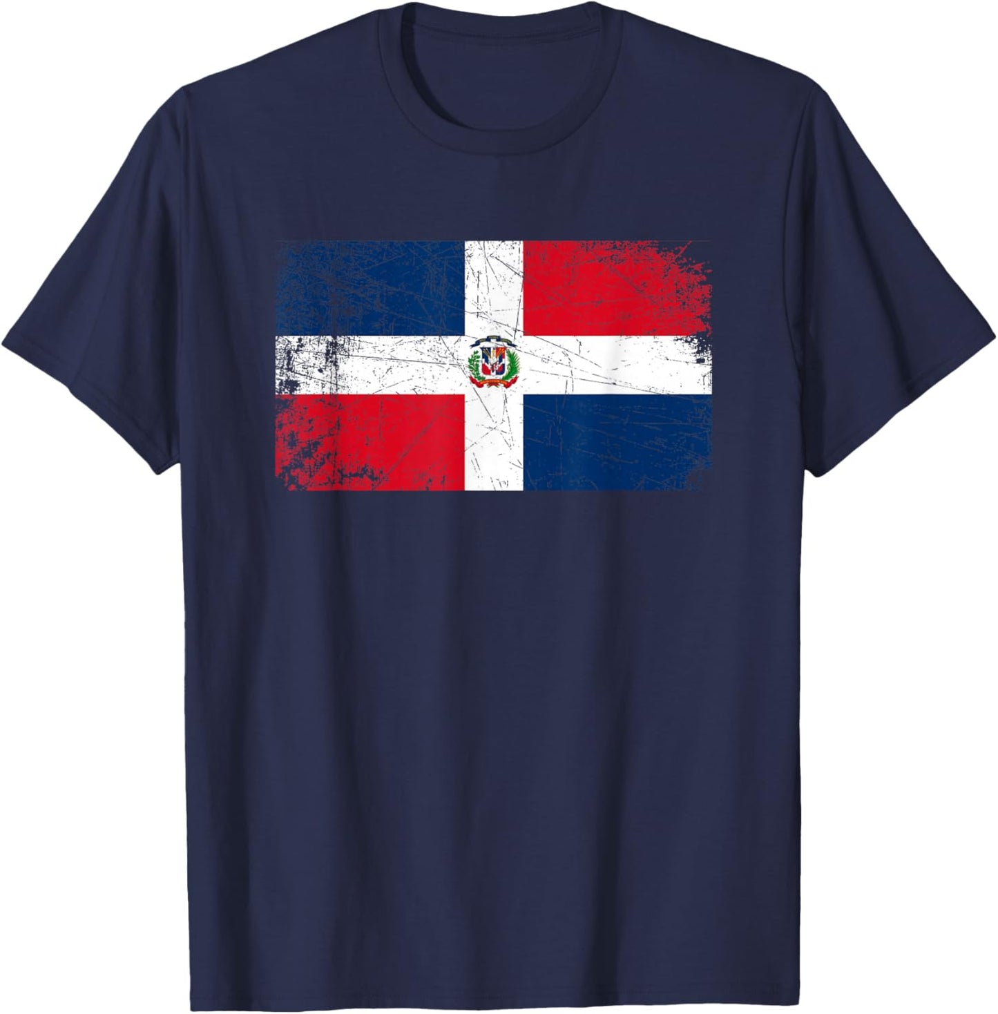 Vintage Made In DOMINICAN REPUBLIC DOMINICAN Flag Gift T-Shirt - T-Shirt | Navy