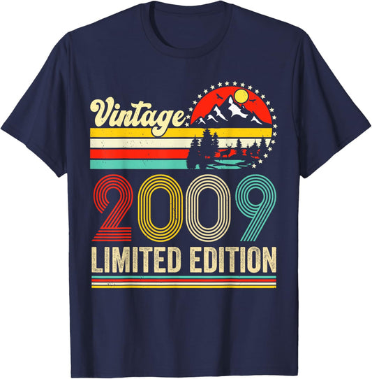 Vintage 2009 Limited Edition 16 years Old 16th Birthday T-Shirt - T-Shirt | Navy