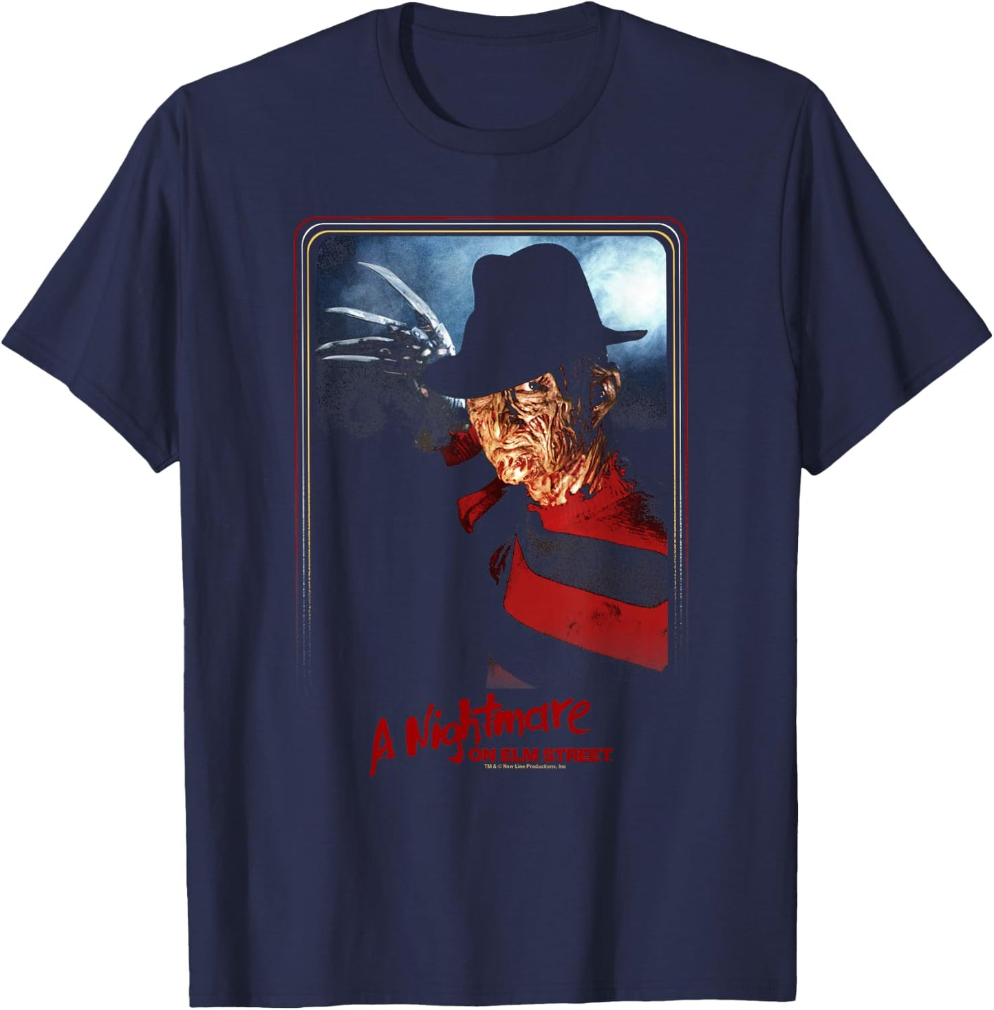 A Nightmare On Elm Street Freddy Kruger Poster T-Shirt - T-Shirt | Navy