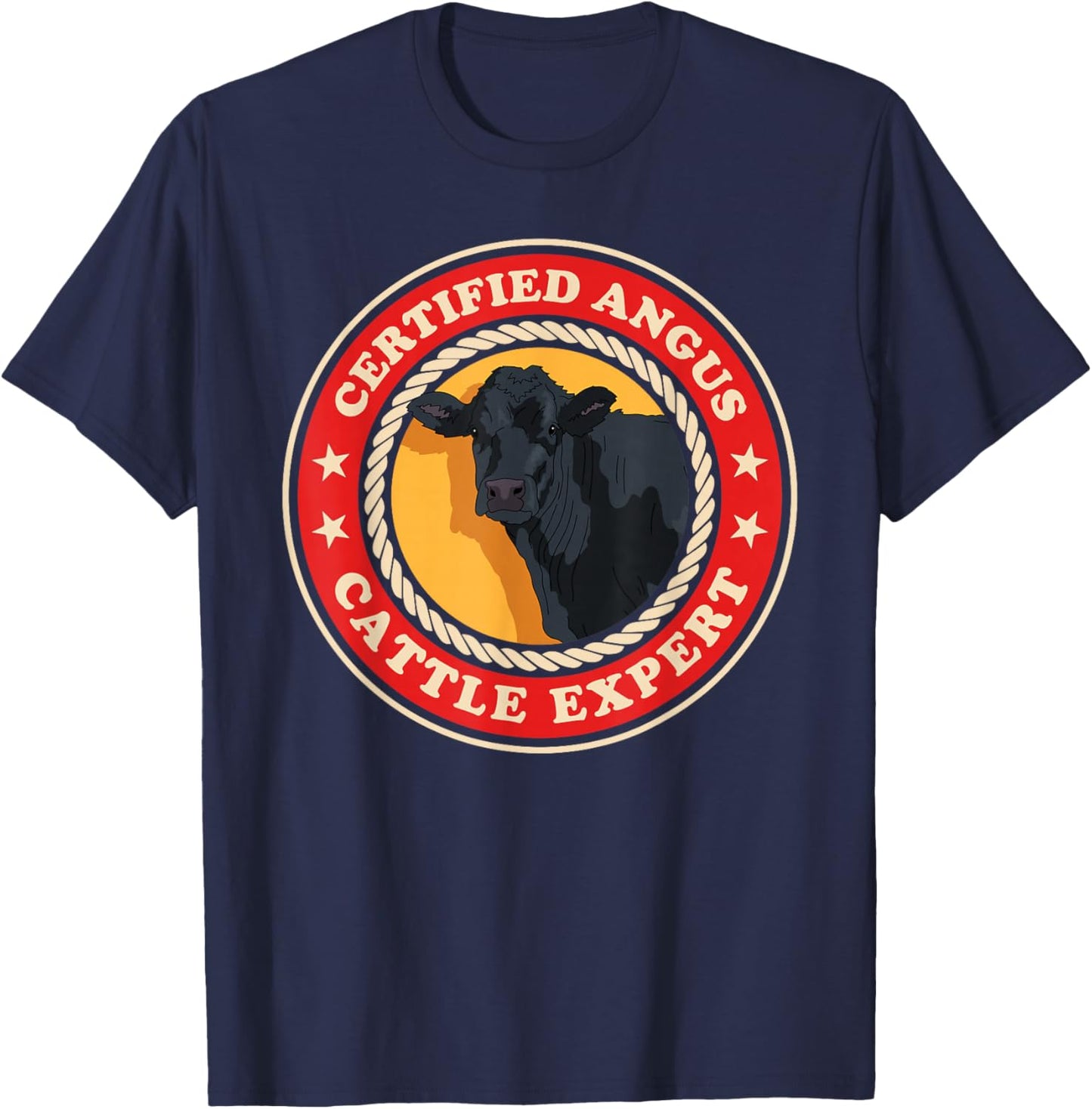 Angus Cattle Expert | Black Angus Cow T-Shirt - T-Shirt | Navy